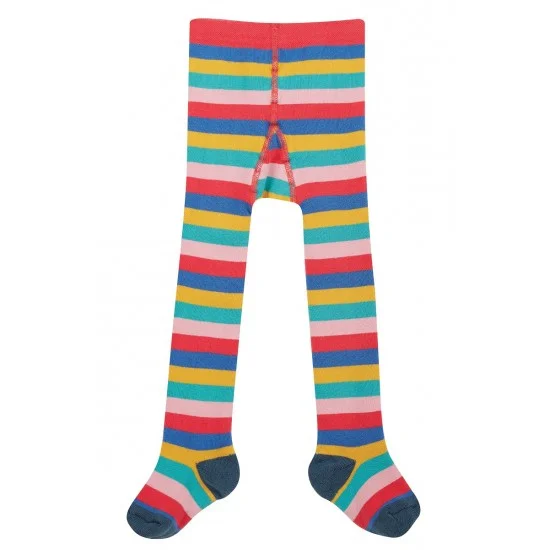 Tights Frugi Toasty warm terry knit Bright Rainbow Stripe sale